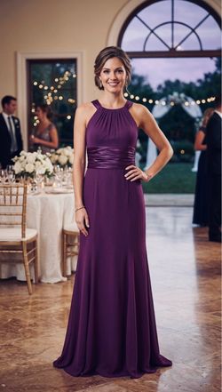 David’s Bridal Plum Bridesmaid Dress Size 8