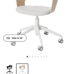 IKEA Wooden And Beige Office Chair 