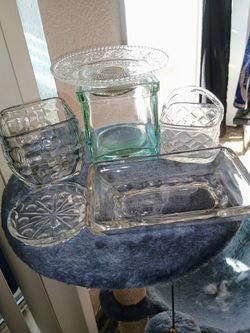 Glass Lot Of Six (6) Different Pieces 