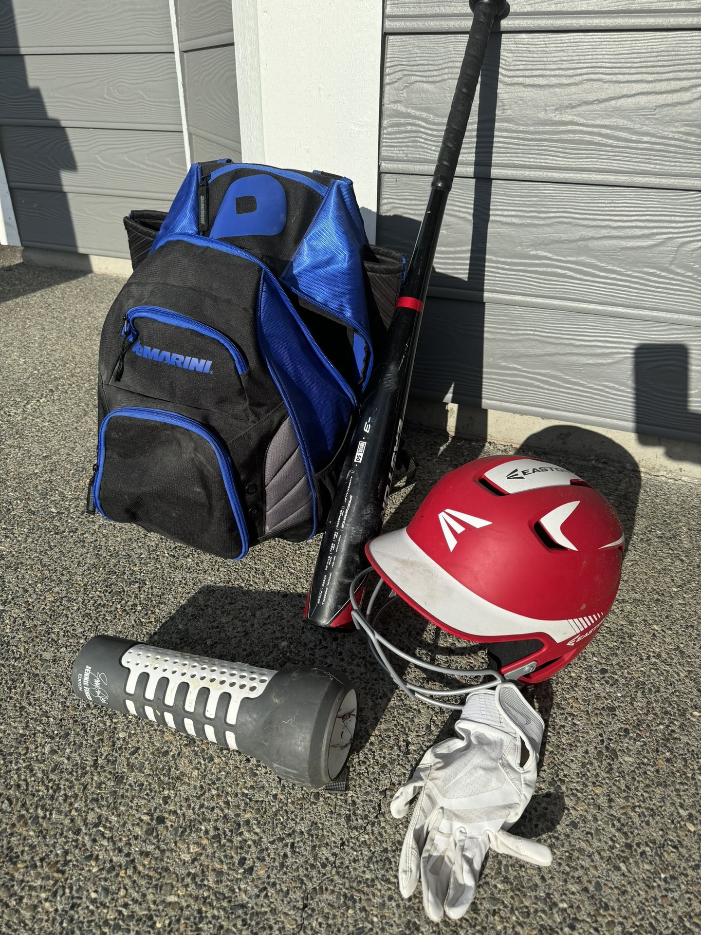 Demarini Softball Bag And Easton Bat With Helmet