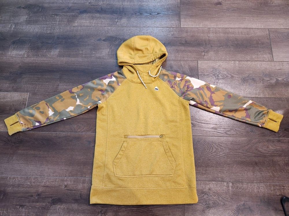 Burton Hoodie Womens Curry Camo Thumbholes Fleece Sweatshirt , size M, good condition 