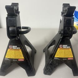Torin AT43202B Steel Jack Stands: 3 Ton (6,000 lb) Capacity, Black, 1 Pair
