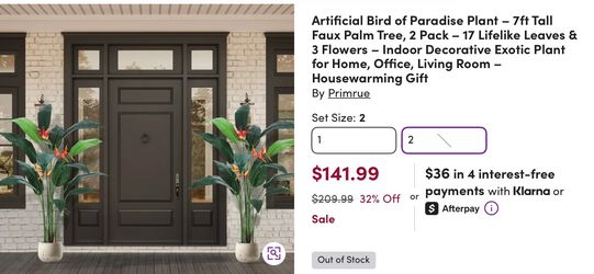Artificial Bird of Paradise Plant - 7ft Tall