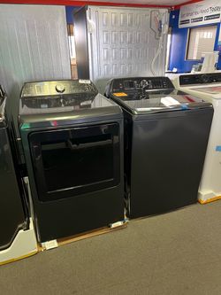 GE PROFILE BLACK WASHER AND DRYER