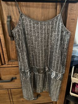 Forever 21 Silver Sequence Mini Dress