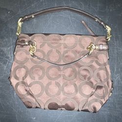 Coach Signature Op Art Convertible Hobo Handbag, Brown (14147M) 