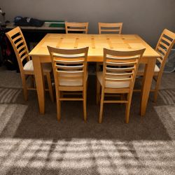 Dining Room Kitchen Table W/ 6 Chairs