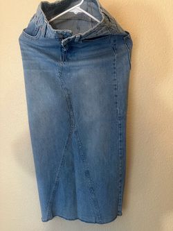 Long Denim Maxi Skirt Light Wash