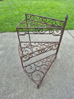 Wrought Iron Planters Holder   H 26", W 22"