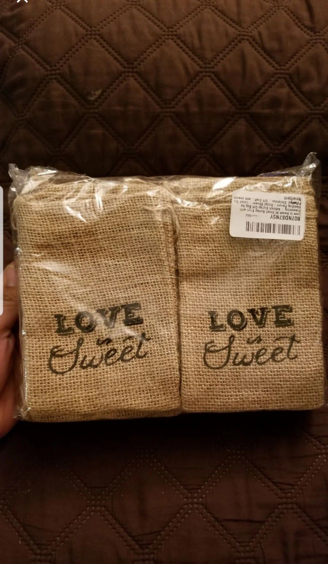 Love is Sweet 30 Small Burlap Bags