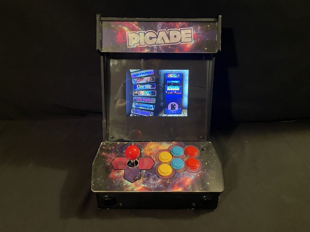 Picade Bartop Retro Arcade Cabinet With Built In Speakers And Games