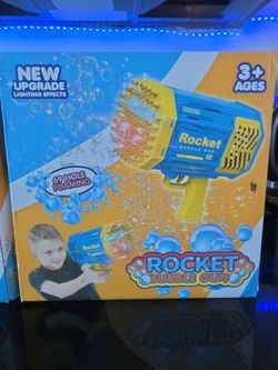Rocket Bubble Gun Toy with Lighting Effects