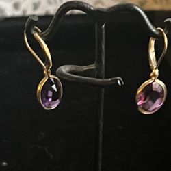 Women’s 14 Karat Amethyst Earrings 