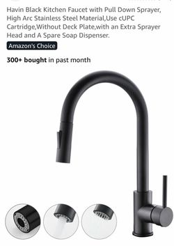 Kitchen pull down faucet, matte black, new
