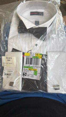 Brand new Tuxedo shirt, tie, cumber-bun and cudd links