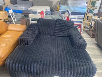 Black Oversized Corduroy Fabric Sofa