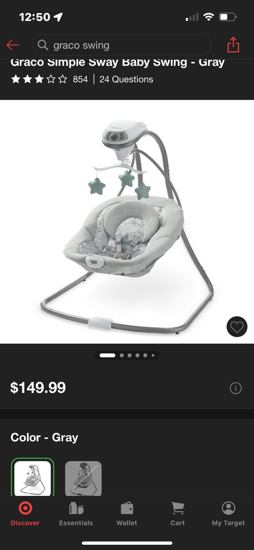 Graco Simple Sway Baby Swing