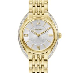 Bulova Women's Classic Quartz Gemmed Gold Stainless Steel Watch with Diamond