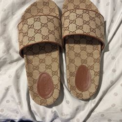 Beige Gucci Slides Size 9