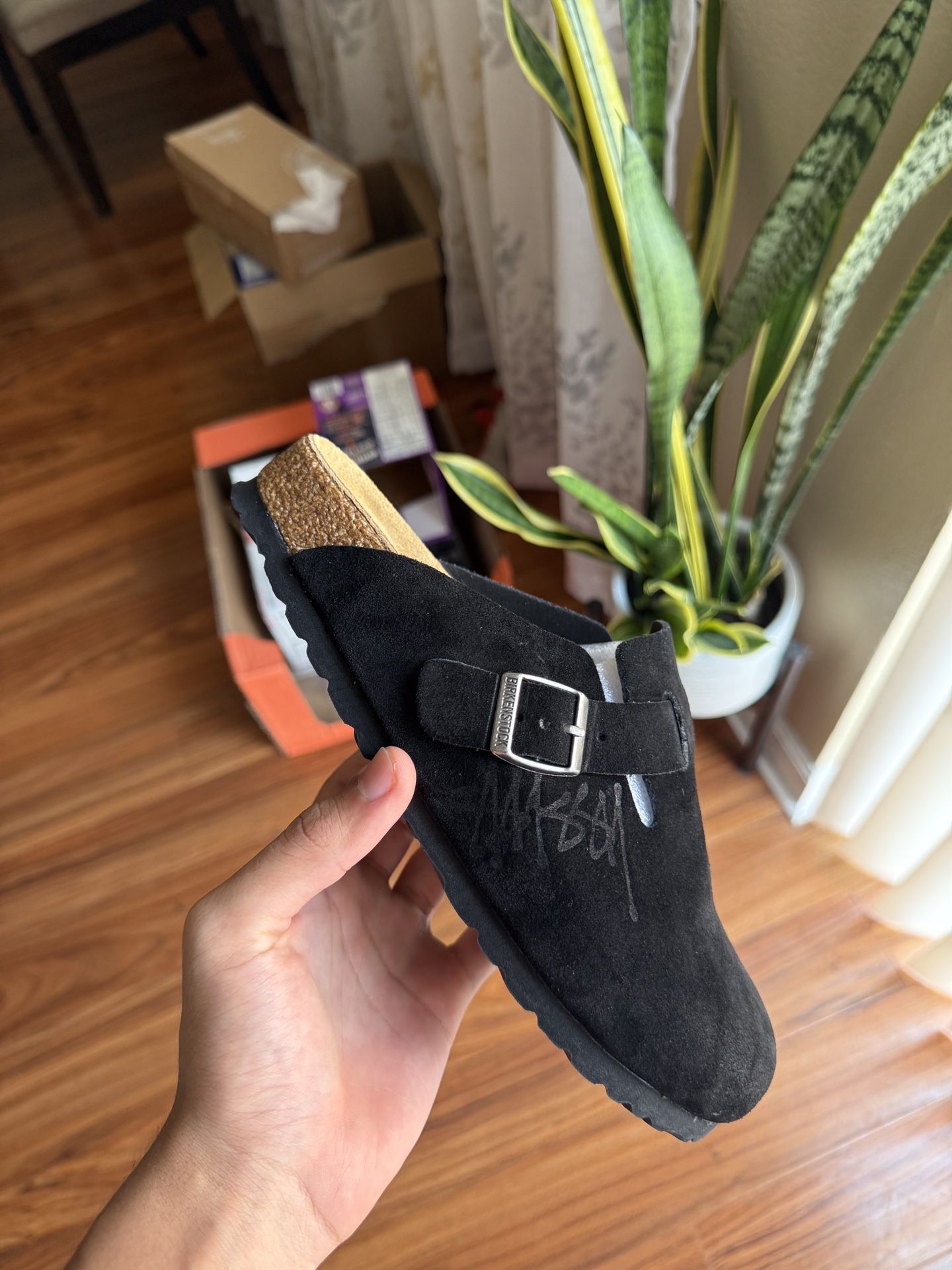 Birkenstock Boston Clog Stussy Black Size 9 W/7 M