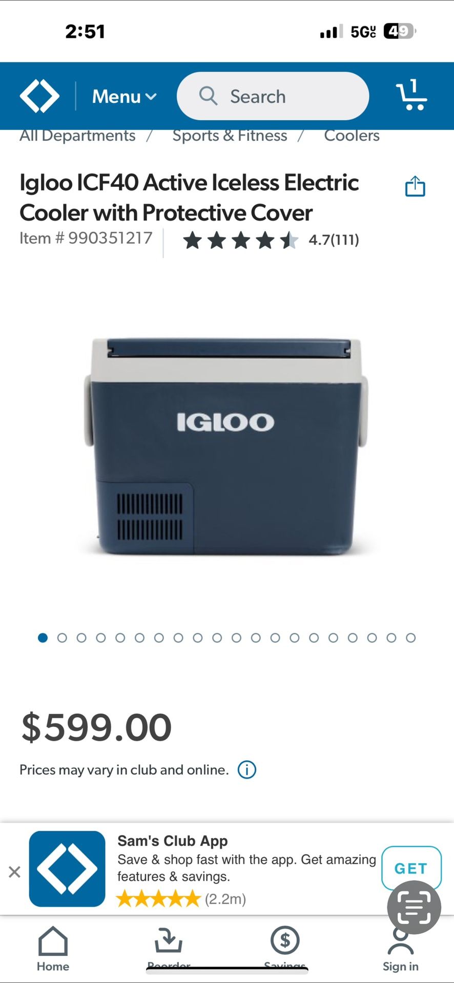 Igloo ICF40 Active Iceless Electric Cooler