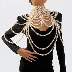 Gorgeous Pearl Chest Piece Necklace