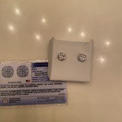 Diamond earrings with birth certificate