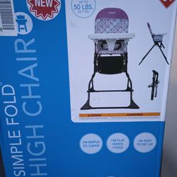 Cosco Children's Simple Fold Highchair With Adjustable Tray