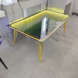 Coffee Table With Bluetooth Speaker And Color Changing LED Lights 