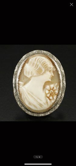Vintage Shell Cameo Pin Or Pendant