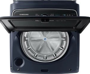 Samsung Pet Care Solution Extra Large High Efficiency Impeller Top-Load Washer ( Brushed Navy ) ENERGY STAR