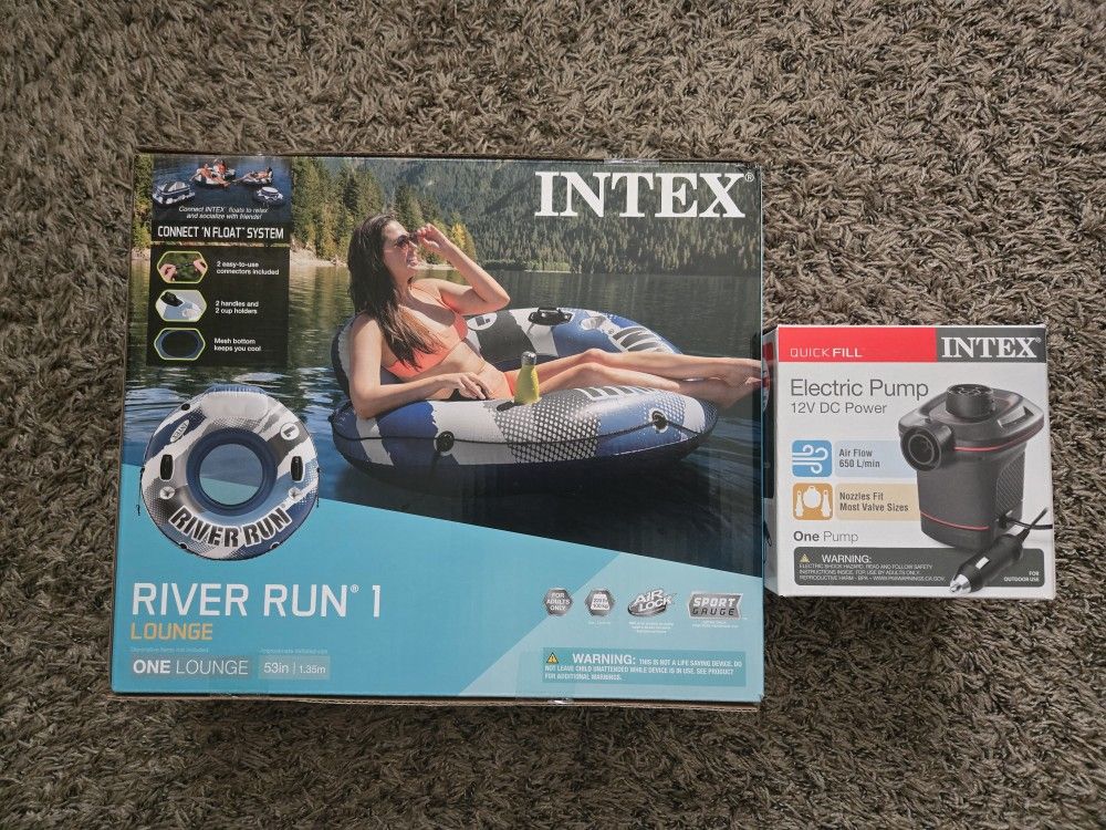 Intex Inflatable Floating Water Tube + Electric Air Pump