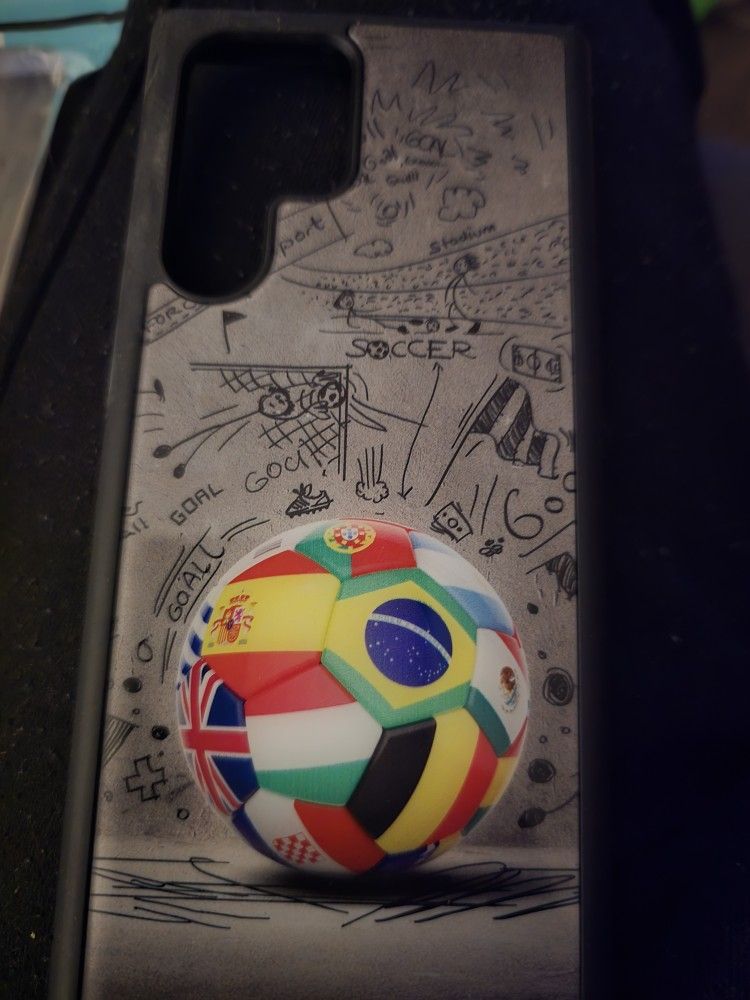 ZHEGAILIAN Case Compatible with Samsung Galaxy S22 Ultra Case,Soccer Case for Samsung Galaxy S22 Ultra Case Men Boy,Drop Protection Soft TPU Bumper Ca