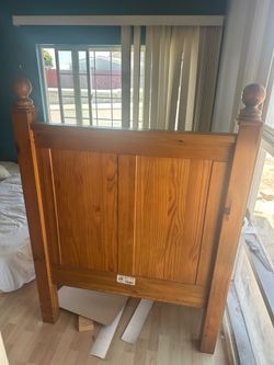 Solid wood, twin bed frame with slats