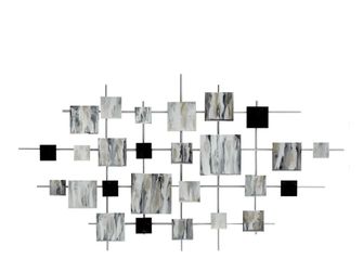 Metal Shell Grid Wall Art, 21x36