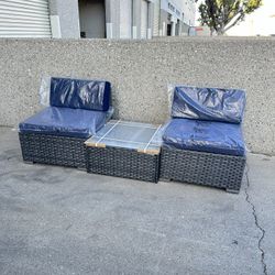 3pc Outdoor Patio Wicker Furniture Set 