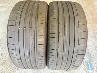 Two Tires 285/35/22 Continental Sport contact 6 EV with 75% Left Electric Tune Tesla Model X