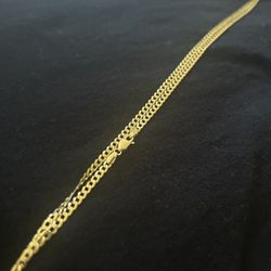 14k Yellow Gold 3mm Solid Plain Cuban Link