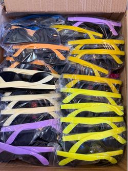 New box of varied colored sunglasses QTY 72