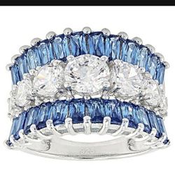 *NEW ARRIVAL* Elegant Blue White Sapphire Ring  Size 6-9 *See My Other 500 Items*