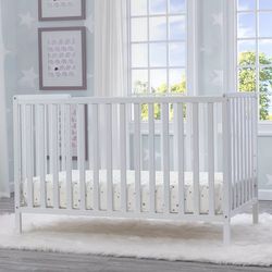 Delta Children Bentley S Series 4-in-1 Convertible Baby Crib, White 