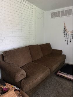 Brown/green large couch