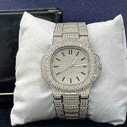 Stainless Steel Moissanite (silver) Watch