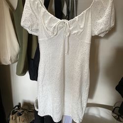 White off the sleeve dress