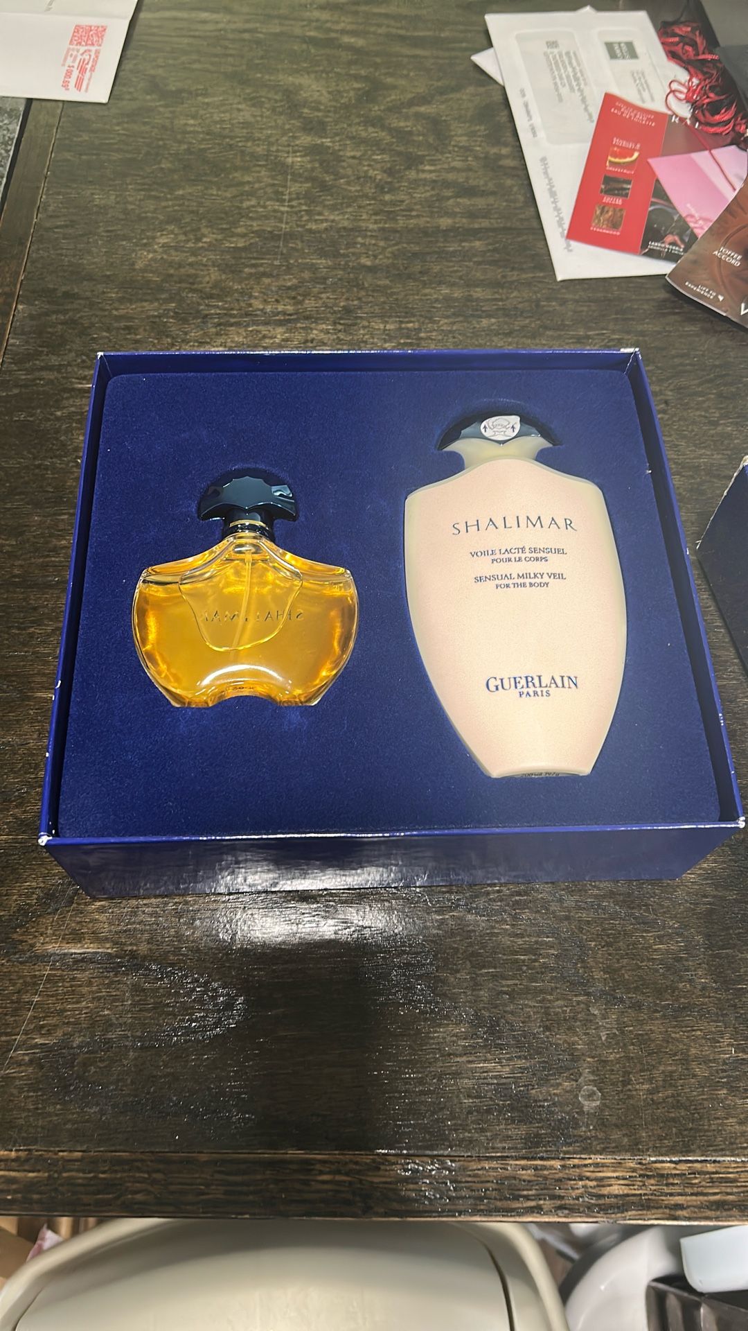 shalimar perfume 1.7 FL Oz Gift Set With Sensual Milky Veil For The Body 6.8 OZ