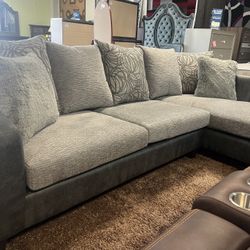 Gray Sectional Couch With Pillows (New!!!)