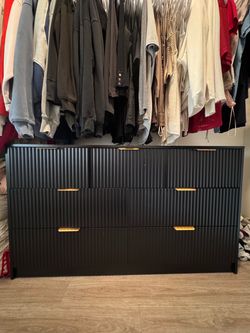 Black Fluted 55” Dresser
