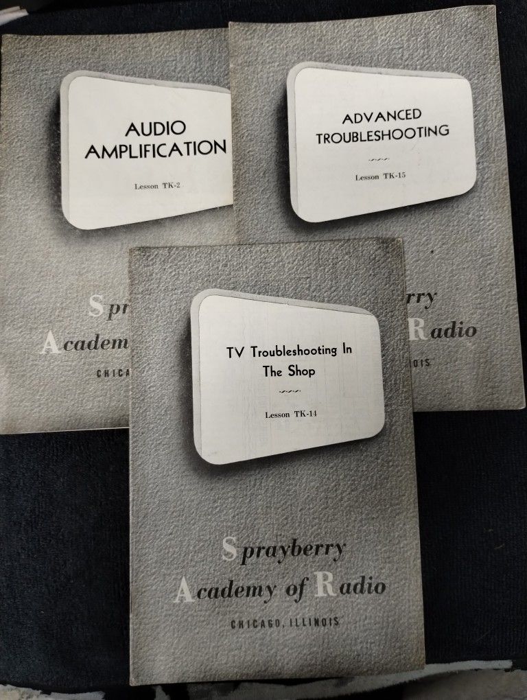 Vintage 1954 Sprayberry Academy of Radio electronic repair guides, TK-2-TK-15