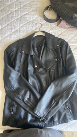 Black Faux Leather Moto Jacket