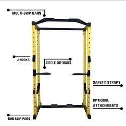 HulkFit Multi-Functional Adjustable Pro Series Power Rack Power Cage Exercise Equipment for Home Gym with Squat Rack Attachments and Accessories - Ben